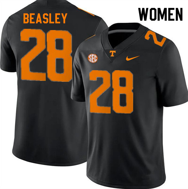 Women #28 Kaleb Beasley Tennessee Volunteers College Football Jerseys Stitched-Black